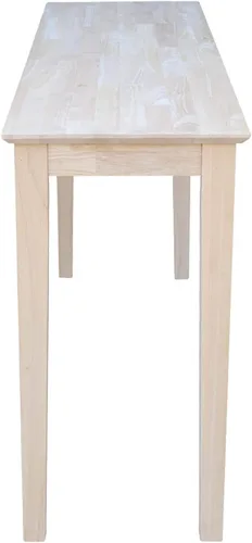 Vista 9 de Mesa para consola de madera sólida, sin acabado, Metal, madera, Unfinished