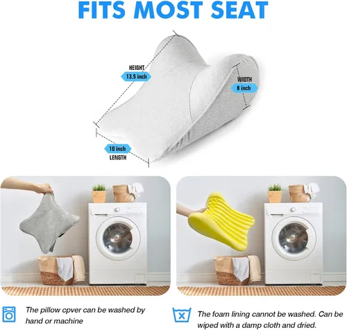Vista 28 de Almohada para el Cuello del Asiento de Coche para Conducir, Almohada de Reposacabezas de Espuma Viscoelástica Suave con Correa Ajustable y Funda