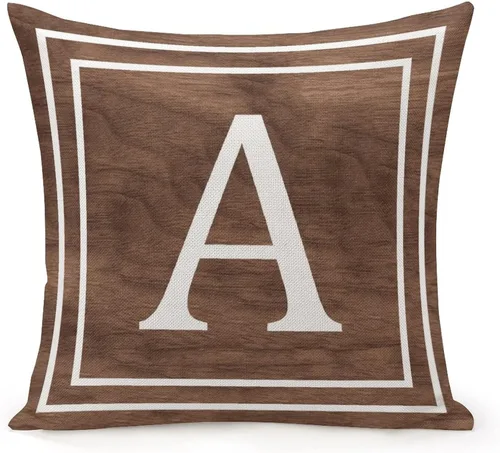 Vista 31 de Funda de almohada decorativa con diseño de letras blancas y monograma D, para sofá, dormitorio, automóvil, 16 x 16 pulgadas