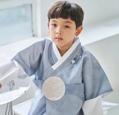 Vista 2 de OSBH001 - Disfraz tradicional de Hanbok coreano para bebé, 100 días de 1 a 8 años, para primer cumpleaños