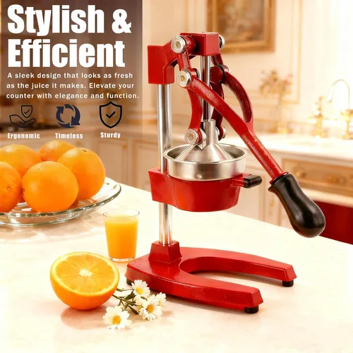 Vista 7 de Exprimidor manual de cítricos de hierro fundido, exprimidor de limón naranja resistente, prensa comercial de cítricos extragrande, fácil de limpiar