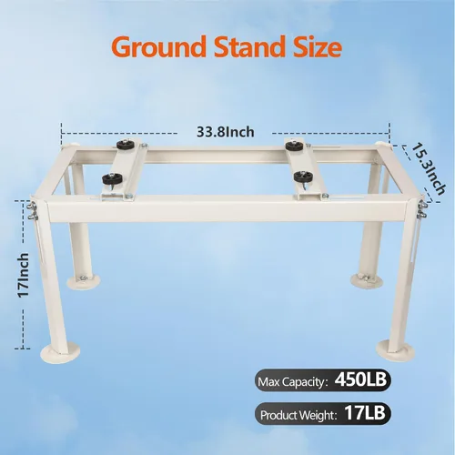 Vista 4 de WeCooper Mini Split Base de piso para 9000-24000 BTU, Soporte de condensador resistente, Soporte de AC Mini Split para sistema de bomba de calor