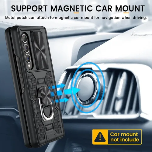 Vista 12 de Caka - Funda para Samsung Galaxy Z Fold 3 con soporte y cubierta para lente de cámara