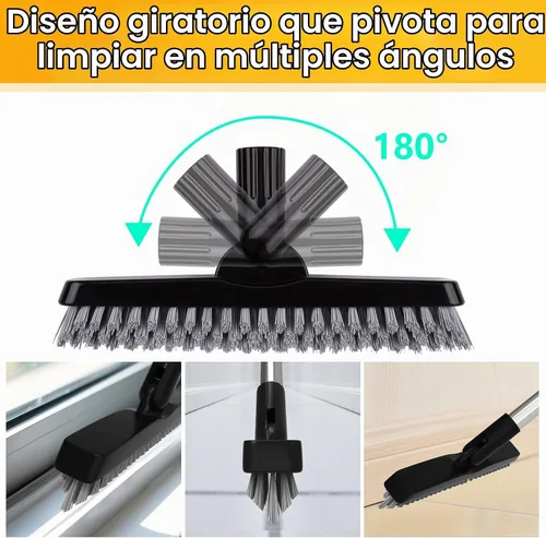 Vista 4 de 2 Pack Cepillo para lechada con mango largo, cepillo giratorio para limpieza de líneas de lechada - Cepillo limpiador de lechada con mango duradero