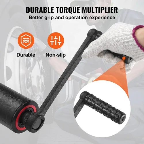 Vista 6 de VEVOR Multiplicador de Par, Juego de Llaves Multiplicadoras de Par de Servicio Pesado, Llave para Tuercas de Rueda con Impulsor de 1 Pulgada