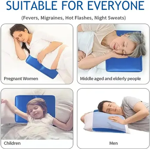 Vista 4 de Paquete de hielo de gel reutilizable para dormir, almohadilla fría, almohadilla de hielo de enfriamiento de la cabeza, almohada fría, alivia dolores