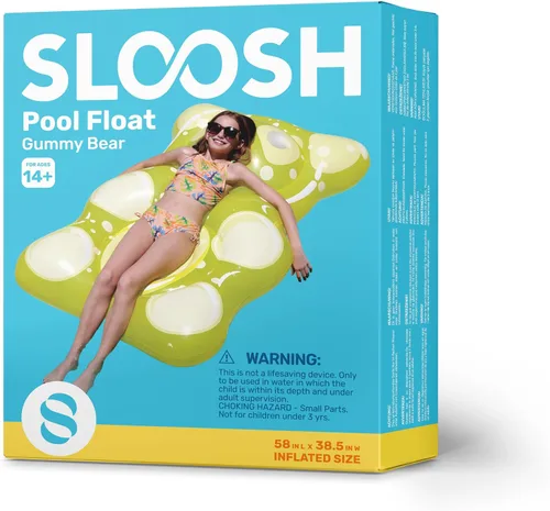 Vista 7 de SLOOSH Flotadores inflables de oso de goma de 60 pulgadas para piscina, divertidos flotadores para piscina, juguetes para decoración de fiesta