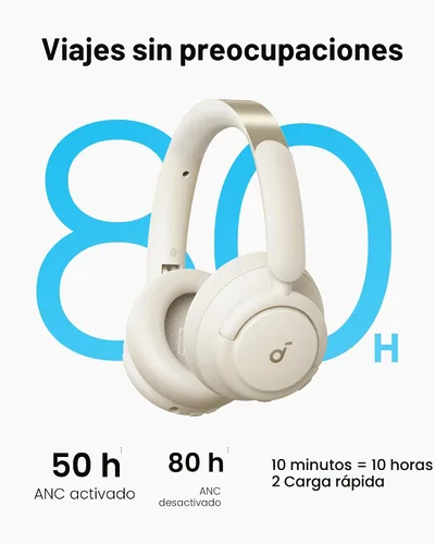 Vista 4 de Soundcore Q30 de Anker, Audífonos híbridos con cancelación activa de ruido, múltiples modos, audio de alta resolución, EQ personalizado a través