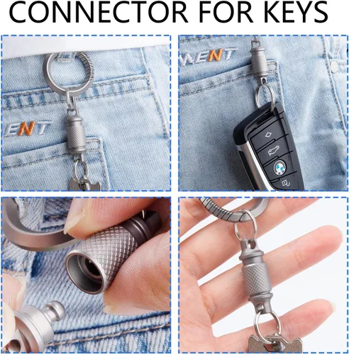 Vista 4 de Llavero de titanio de liberación rápida, llavero desmontable para hombres y mujeres, llavero accesorio para bolso