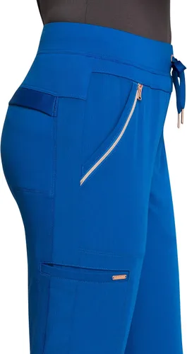 Vista 5 de CHEROKEE Statement - Pantalones descartables de tiro medio, pierna recta, con cordón para ajustar.