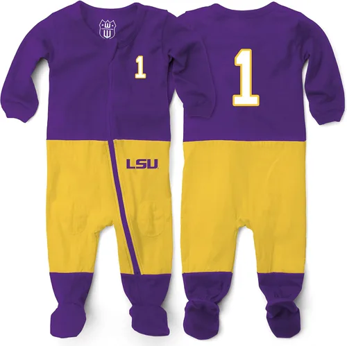 Vista 6 de Wes and Willy Baby College Sports Fan Football Jersey Sleeper