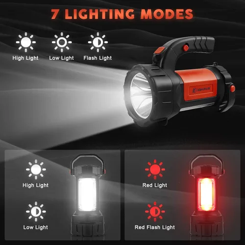 Vista 6 de AlpsWolf - Linterna de campamento recargable, pack de 2 mismas linternas LED con 800 lúmenes, alimentación por batería con capacidad de 3600, luz