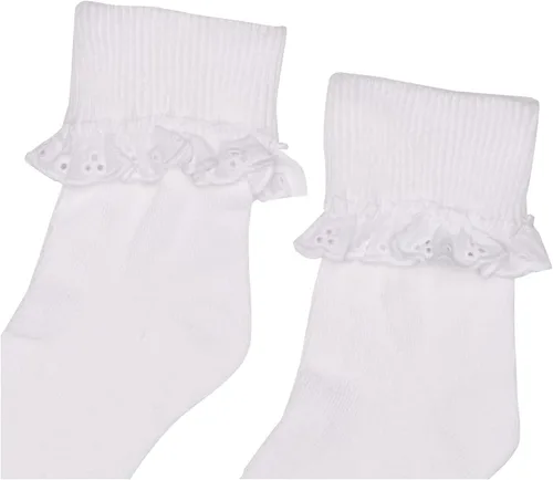 Vista 2 de Jefferies Socks Calcetines de encaje con ojales para niñas (paquete de 3)