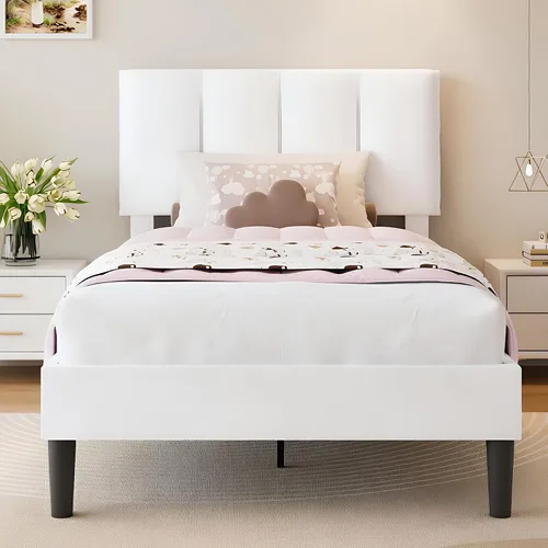 Vista 31 de VECELO Base de cama de tamaño individual con cajón de almacenamiento, base de cama de plataforma resistente con cabecera y fuerte soporte de Negro