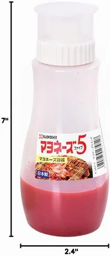 Vista 10 de GARASANI Botella exprimible de 5 agujeros para salsa de tomate y mayonesa con tapa transparente a prueba de fugas (12 oz - 11.8 fl oz)