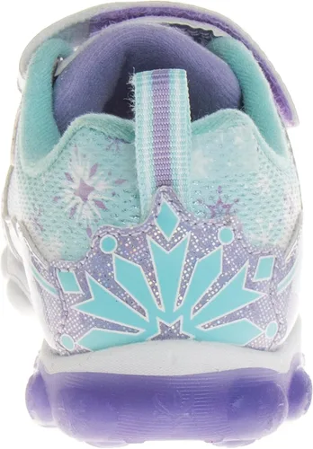 Vista 3 de Disney Zapatillas de deporte Frozen para niñas, sin cordones, con luz, para correr (bebéniña pequeña), Púrpura tornasol
