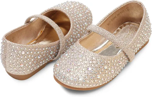 Vista 8 de DREAM PAIRS Zapatos planos Mary Jane con diamantes de imitación para niñas
