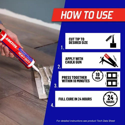 Vista 2 de Loctite Power Grab Express Adhesivo de Construcción para Trabajo Pesado, cartucho de 9 fl oz, 1 paquete - Pegamento de construcción versátil