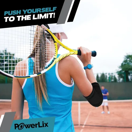 Vista 3 de PowerLix - Par de coderas de compresión- Mangas de compresión para casos de tendinitis, codo de tenista y de golfista, artritis