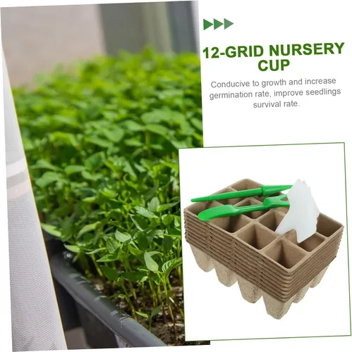 Vista 9 de Yardwe Juego de macetas de vivero para horticultura Suculentas Suelo Inicio Planta Invernadero titular de plantas desechables Traje floral