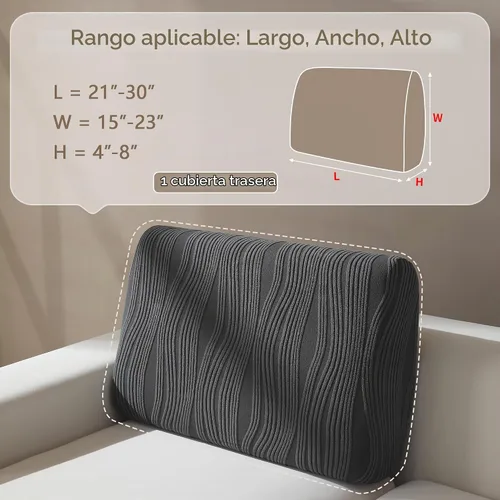 Vista 2 de Fundas de cojín para sofá, súper elásticas y lavables para asientos modulares y en forma de L, protector de muebles apto para mascotas con diseño