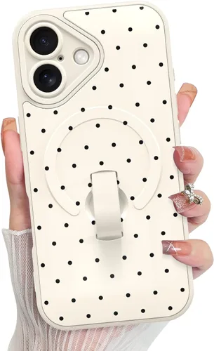 Vista 186 de KANGHAR Compatible con iPhone 17 Pro Case Spot Pattern - Negro Mancha rosada negra