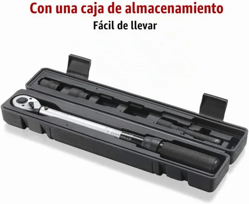Vista 6 de Llave dinamométrica de clic de 1/2 pulgada (10-150 pies-libras/13.6-203.3 Nm) Juego de llave de torque ajustable de doble dirección
