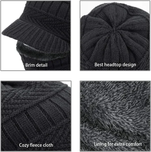 Vista 4 de Gorro tejido de invierno estilo pasamontañas, cálida máscara para ciclismo o esquí, talla universal