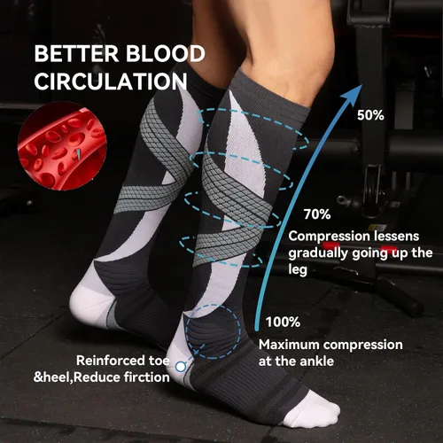 Vista 2 de YIFVTFCK Knee High Compression Socks for Women Men Circulation Support Socks for Pregnancy Running