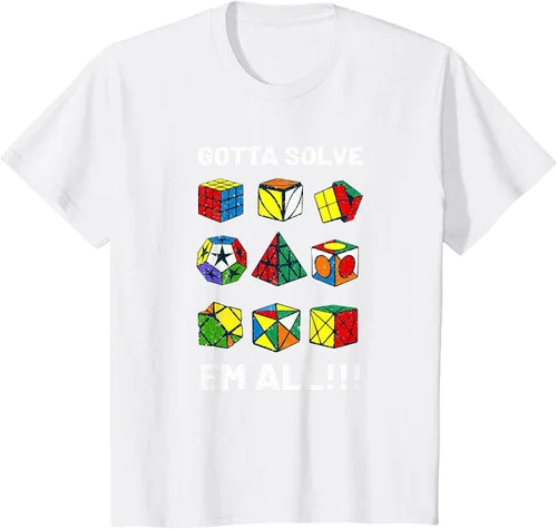 Vista 20 de Competitive Puzzle Cube Gotta Solve Em All Speed Cubing T-Shirt Asphalt Grey