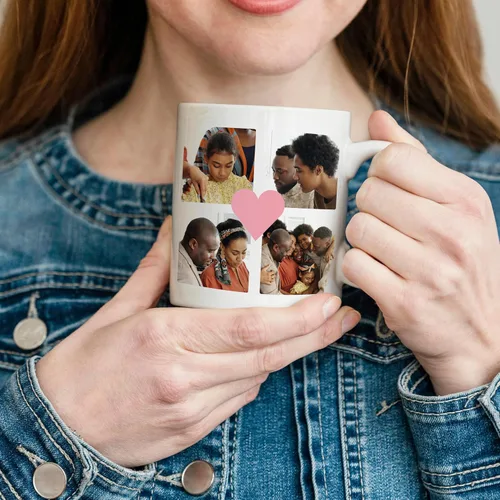 Vista 3 de Tazas de café personalizadas - Texto personalizado, foto, logotipo, imagen de collage, nombre inicial taza de monograma y tazas mágicas de cerámica