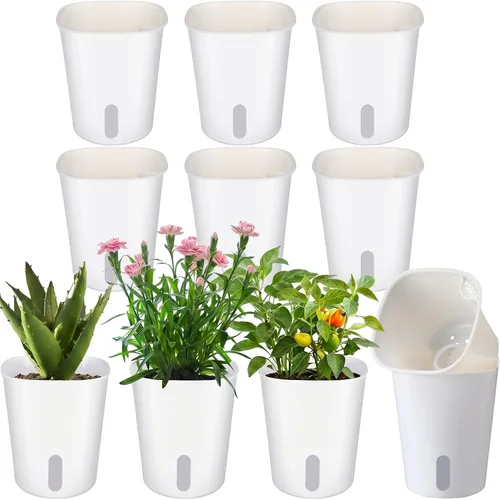 Vista 16 de Ziliny 20 piezas de 3.74 pulgadas Macetas de riego automático Macetas de riego automático para plantas de interior Macetas de plástico para jardín