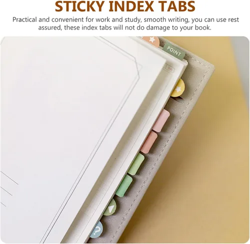 Vista 9 de NUOBESTY Notas para libros, 6 hojas, etiquetas adhesivas para cuadernos, pestañas adhesivas para libros