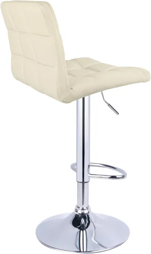 Vista 7 de Taburetes de bar ajustables de piel sintética moderna con espalda, juego de 2, taburete giratorio de altura de mostrador por Leopard (beige)