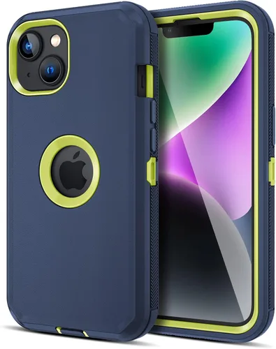 Vista 14 de Jiunai Funda para iPhone 14 Plus a Prueba de Golpes Antipolvo Protección de Servicio Pesado Protectora Antiarañazos de Doble Capa Resistente Rugosa
