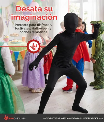 Vista 6 de Morphsuits, Rojo Niños, Disfraz de Halloween para niños Negro