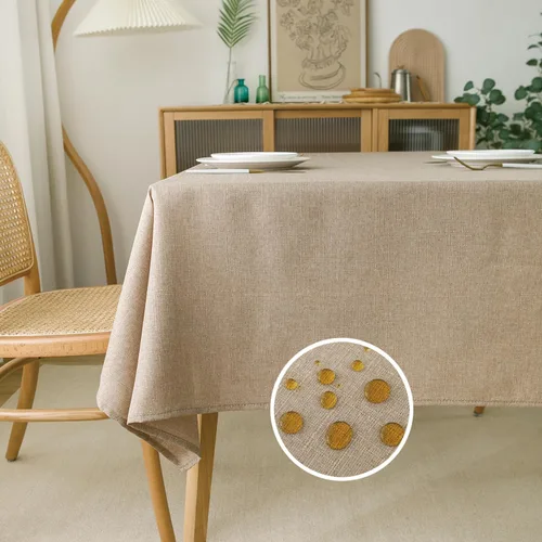 Vista 9 de NLMUVW Mantel de Lino Marrón para Mesas Redondas, Mantel Pequeño Color Chocolate, Cubierta de Mesa Estilo Granja para Cocina, Comedor, Café, 36