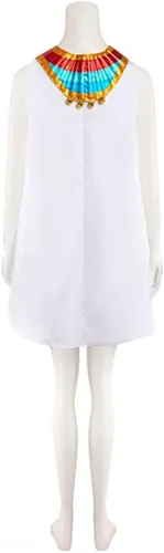 Vista 5 de Animal Crossing Ankha Zone - Disfraz de cosplay blanco sin mangas, uniforme para mujer