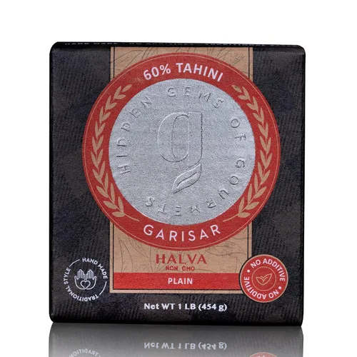 Vista 8 de Garisar Tahini Halva 60% Tahini – Halva – Halva de pistacho – Halva turca – Chocolate de caramelo – Postres – Dulces de Oriente Medio – Delicias