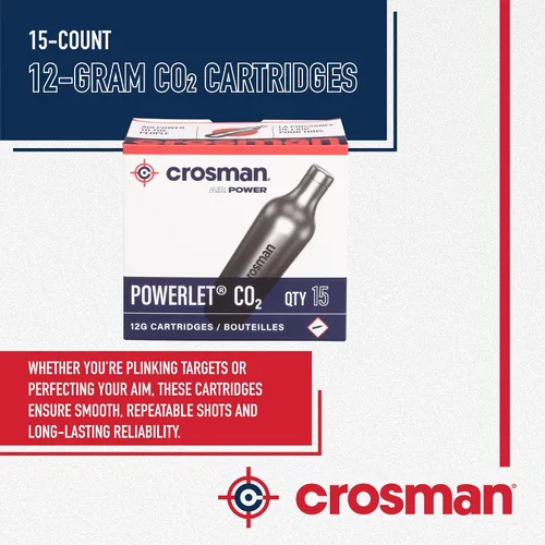 Vista 5 de Crosman Cartuchos de CO2 de 15 unidades para rifles de aire y pistolas de aire