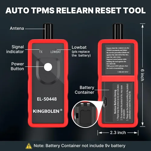 Vista 8 de KINGBOLEN EL-50448 herramienta de aprendizaje TPMS para el sistema de monitoreo de presión de neumáticos automático de GM, herramienta de activación