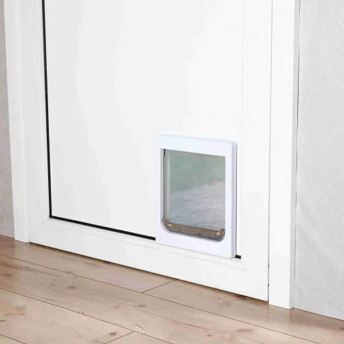 Vista 4 de Puerta de bloqueo de 2 sentidos para perros Trixie Pet Products , Blanco
