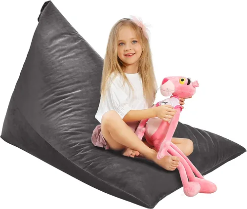Vista 11 de Aubliss - Sillón puf para almacenamiento de animales de peluche, adecuado para niños, niñas y adultos, sólo incluye la funda de puf, con cremallera