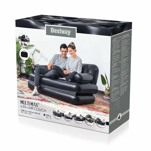 Vista 10 de Bestway Sillon Hinchable 5 Posiciones Negro 188x152x64 cm Interior 75054