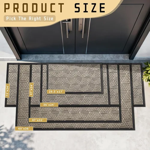 Vista 2 de Yimobra Tapetes para Exteriores para Puerta Principal 29.5x17 pulgadas, Detiene Lodo y Suciedad en la Entrada, Se Adapta a Garaje y Patio, Tapete