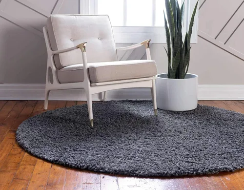 Vista 54 de Unique Loom Colección Davos Shag - Alfombra Lino