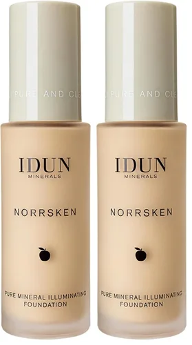 Vista 12 de IDUN Minerals Base líquida Norrsken – Cobertura suave y sedosa – Acabado luminoso y húmedo para piel seca y opaca – Maquillaje vegano y resistente