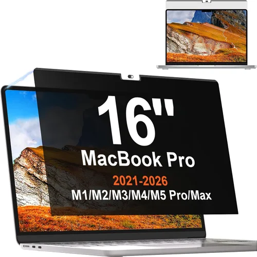 Vista 14 de Pantalla magnética de privacidad para MacBook Pro de 13 pulgadas (2016-2022, M1, M2), filtro de luz azul antirreflejos con cubierta de cámara
