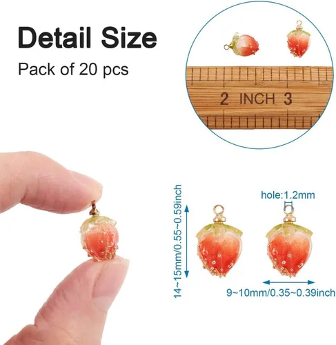 Vista 2 de 20 dijes colgantes de flores de resina, coral natural, flores reales, cuentas sueltas espaciadoras con microcuentas de vidrio para manualidades