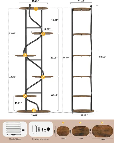 Vista 2 de Soporte para plantas para interiores y exteriores, soporte de metal de 13 pulgadas de alto, soportes de pedestal de hierro forjado resistentes